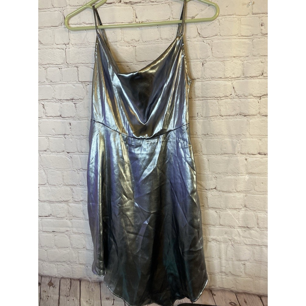 WOMEN'S, DRESS, URBAN OUTFITTERS, SILVER METALLIC, SIZE XS